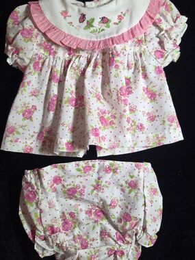 Catton Candy Pink & White Floral Diaper Cover Set